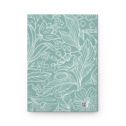 Personalized Quran journal back cover with floral line art design