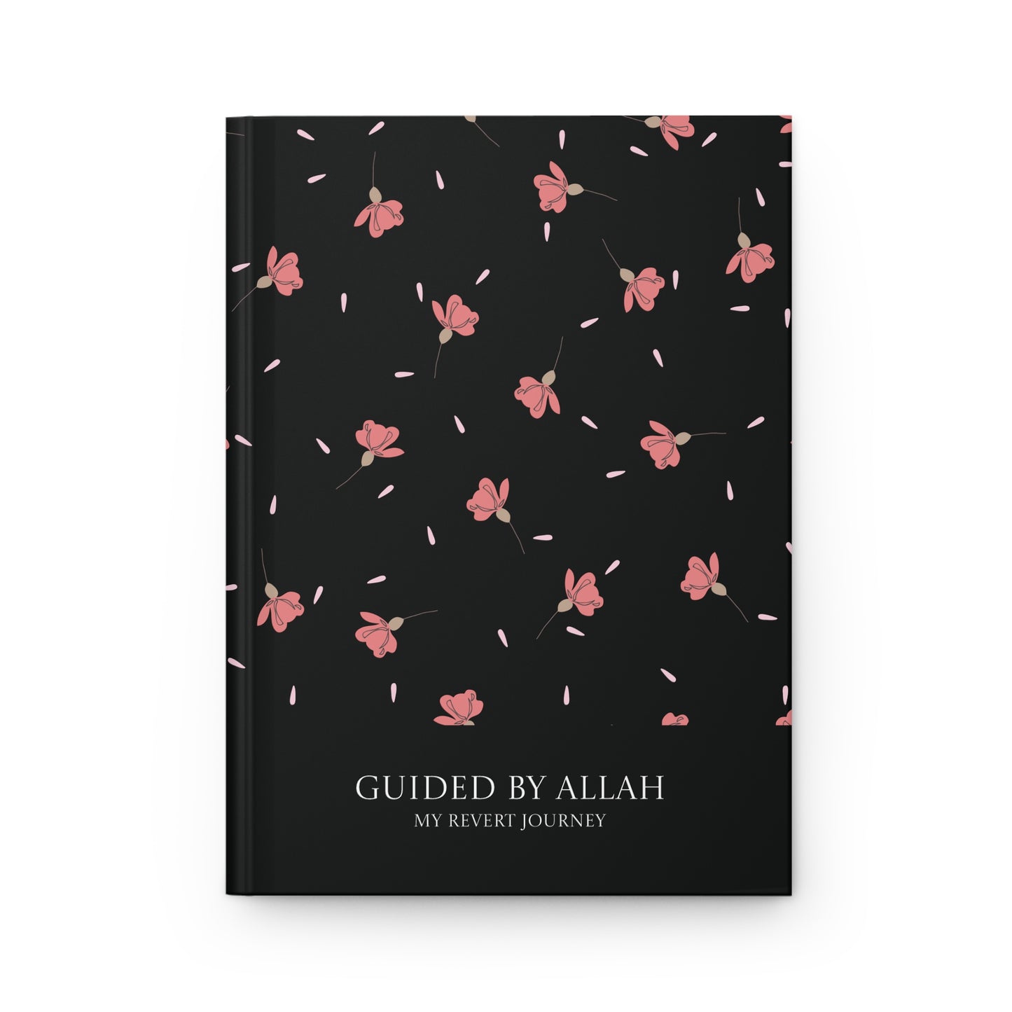 Personalized "Guided by Allah" Revert Journal with elegant floral art on front cover. 