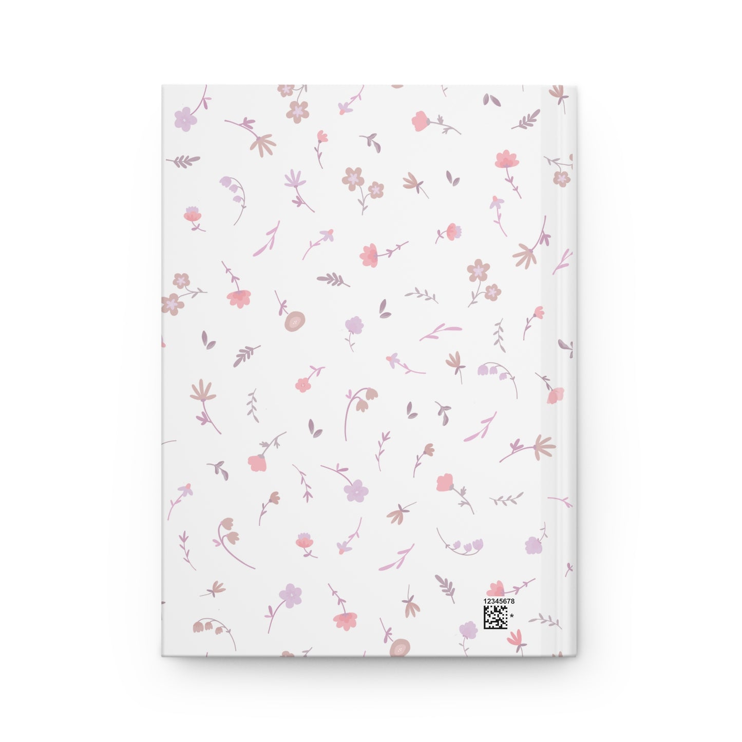 Back cover of a Quran notebook with clean and soft floral design.