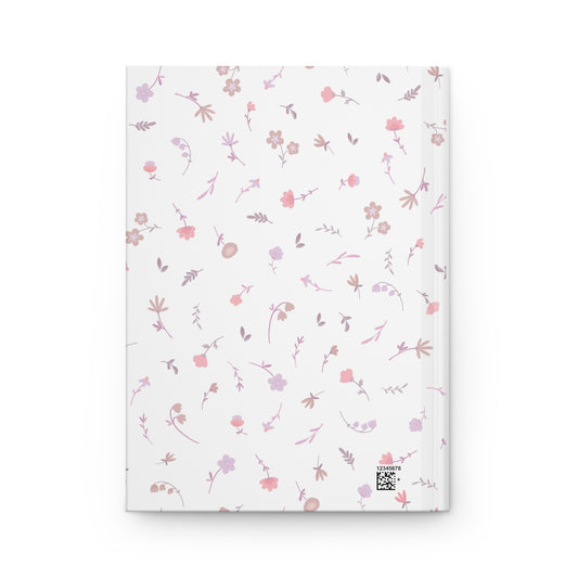 Back cover of a Quran notebook with clean and soft floral design.