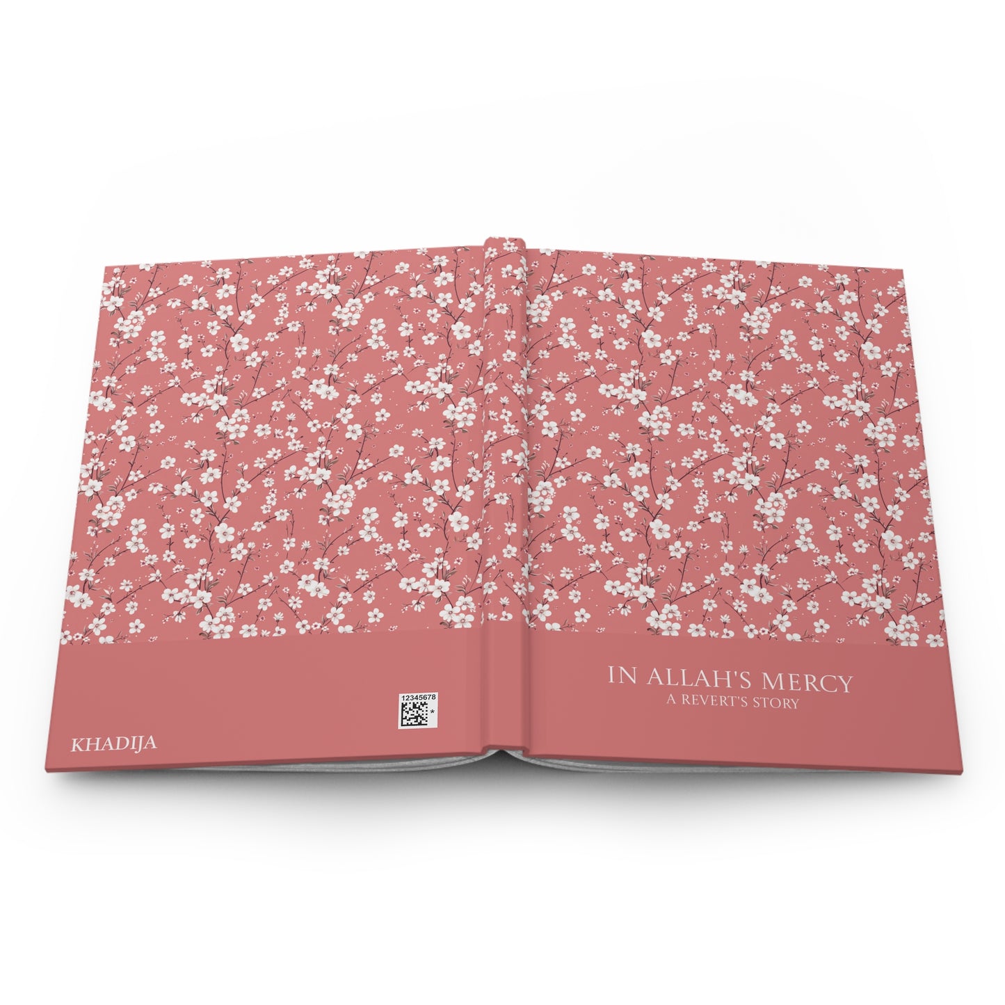 Full product view of a Revert journal featuring white floral pattern.