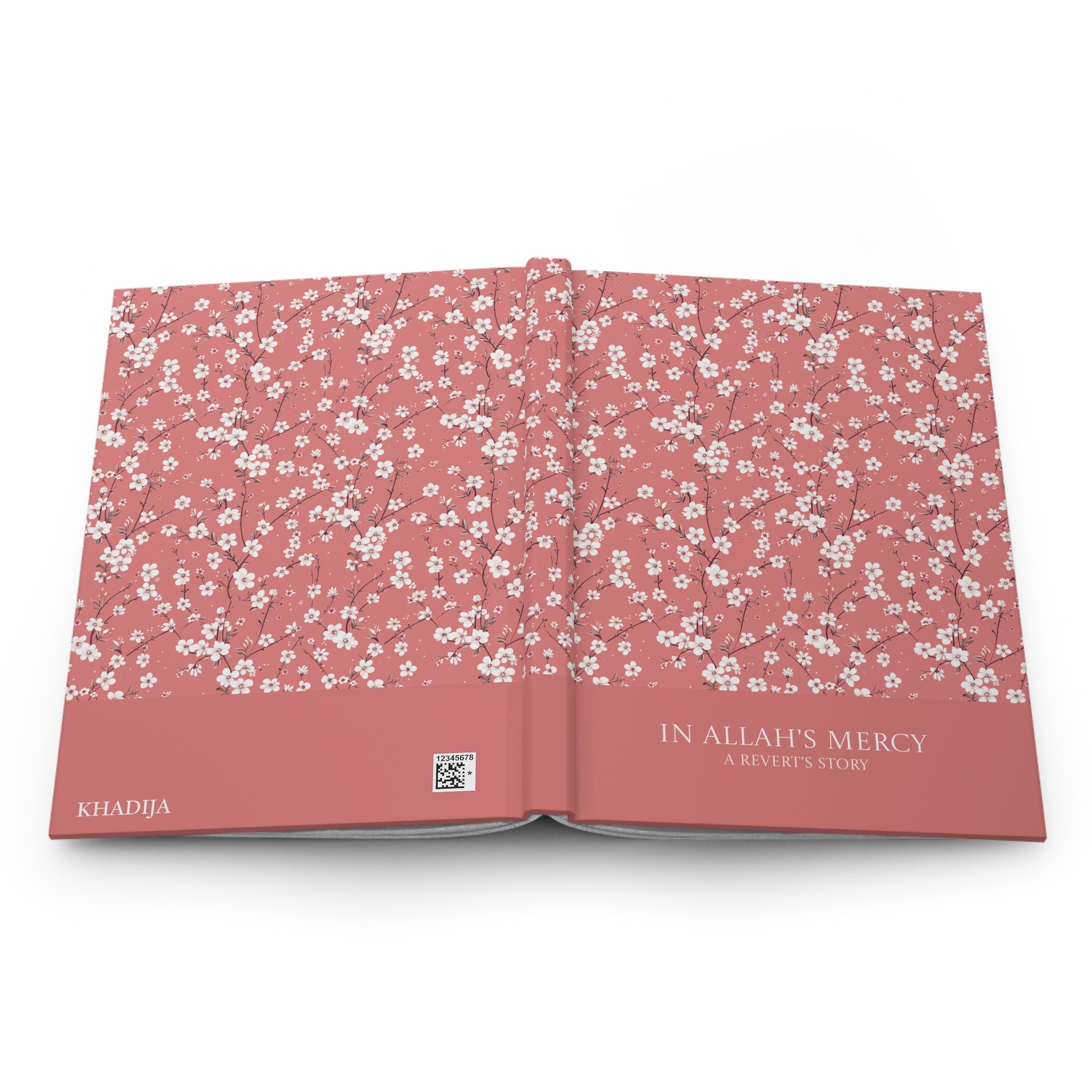 Full product view of a Revert journal featuring white floral pattern.