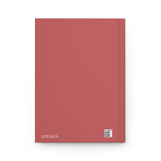 Back cover of My Deen Planner with simple solid-color design and personalizable name "AYESHA."