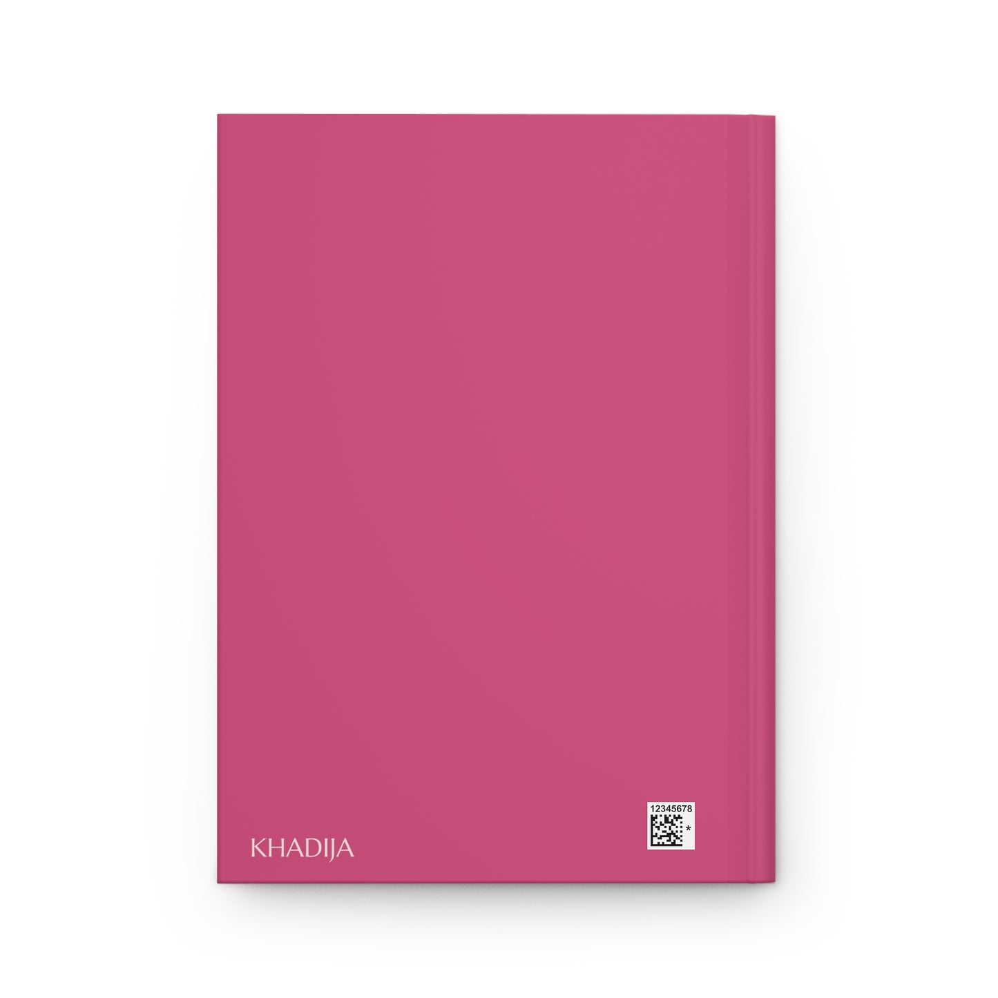 Back cover of personalized Quran journal with matte finish