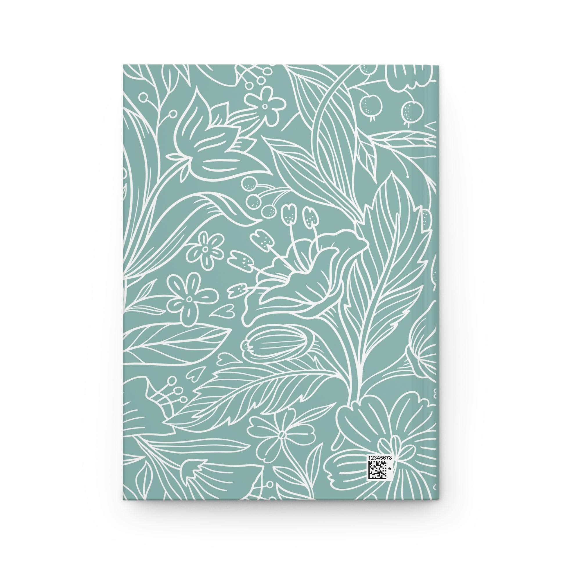 Personalized Quran journal back cover with floral line art design